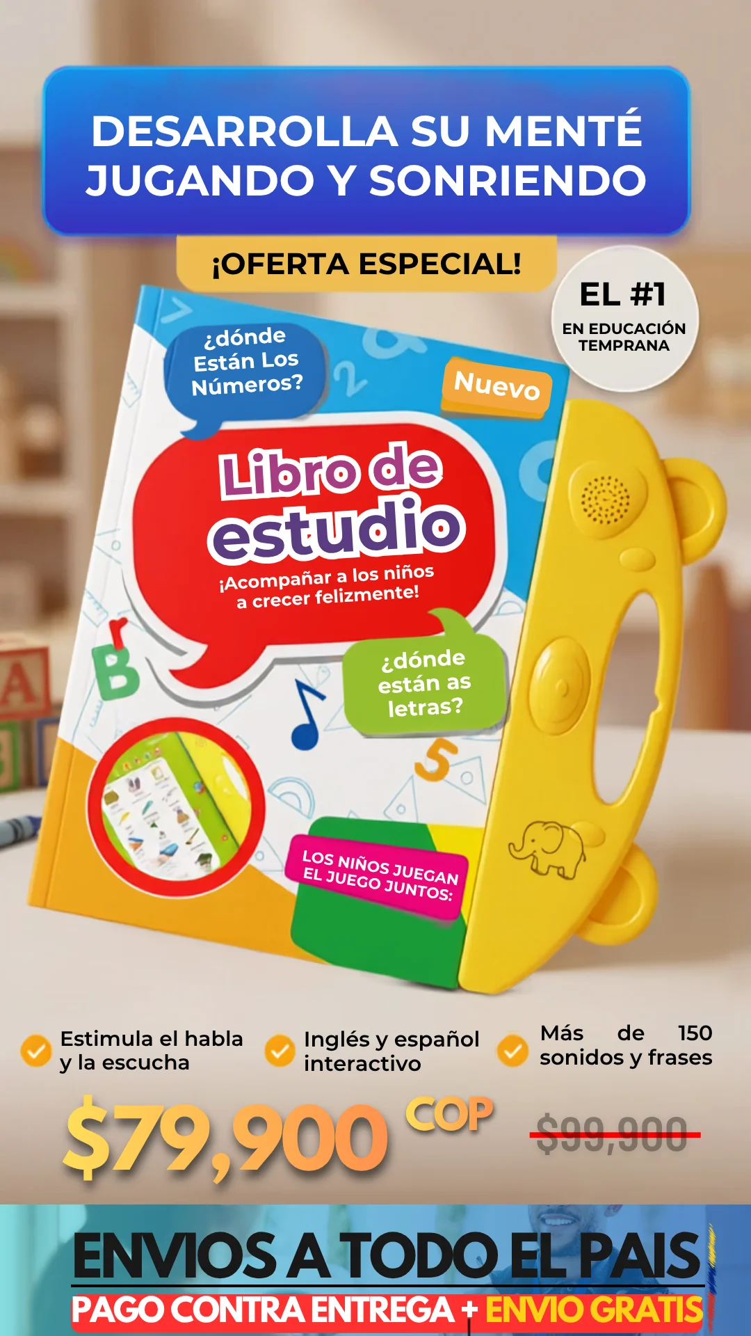 LIBRO DE APRENDIZAJE DIDACTICO CON SONIDO - BILINGUE