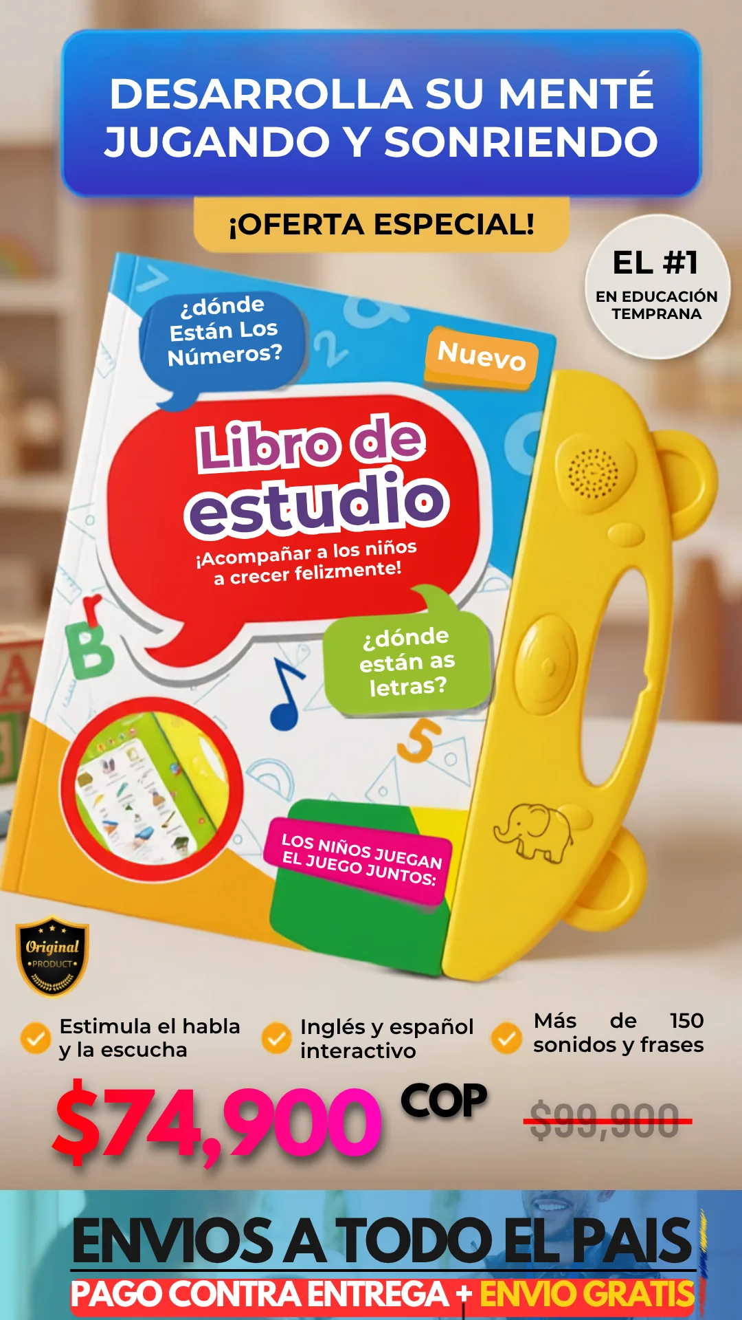 LIBRO DE APRENDIZAJE DIDACTICO CON SONIDO - BILINGUE
