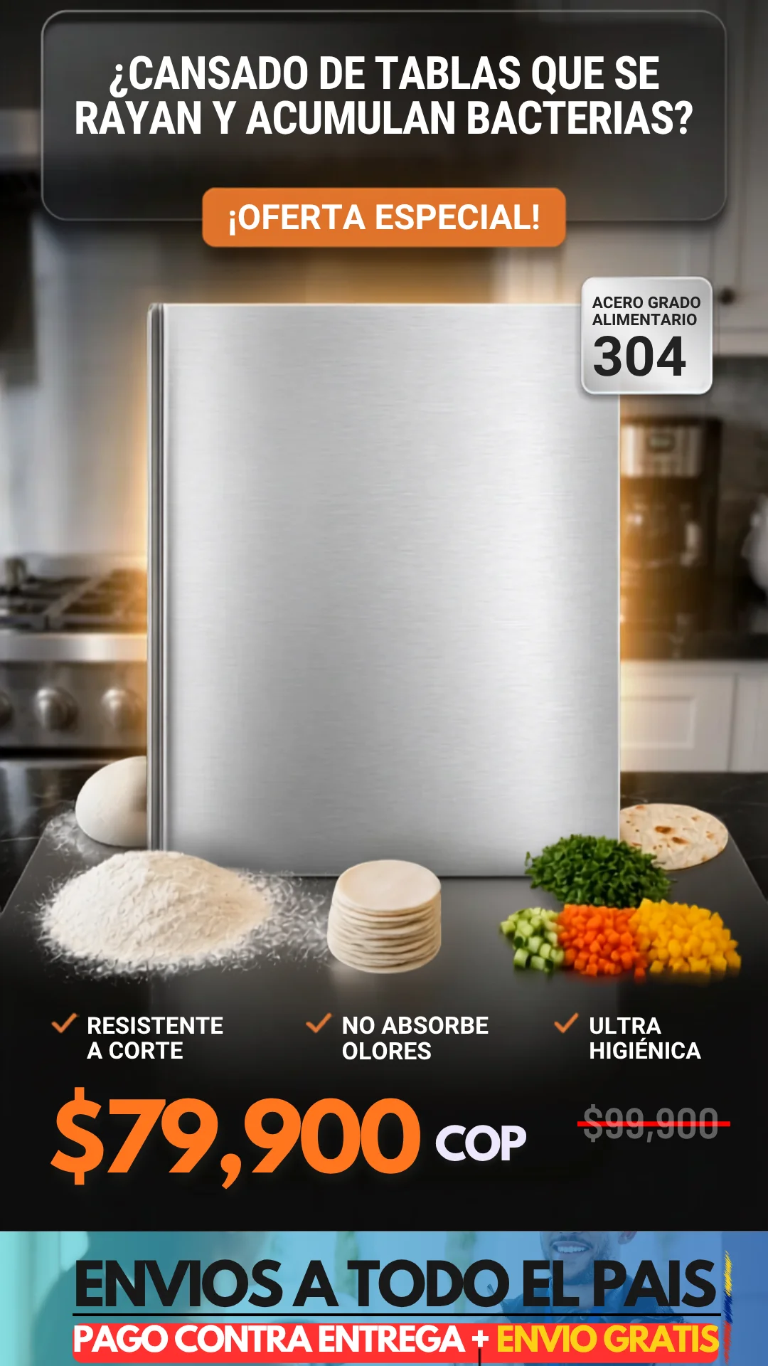MasterSteel - Tabla premium Acero Grado Alimentario