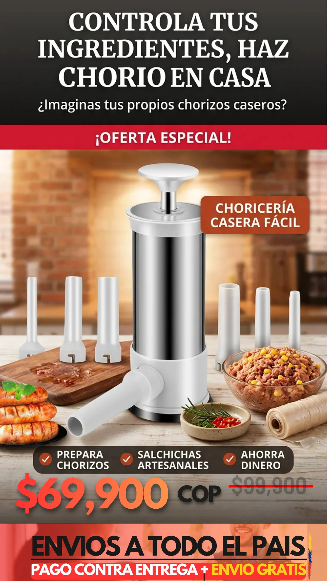 KIT EMBUTIDOR DE CHORIZO Y MORCILLA