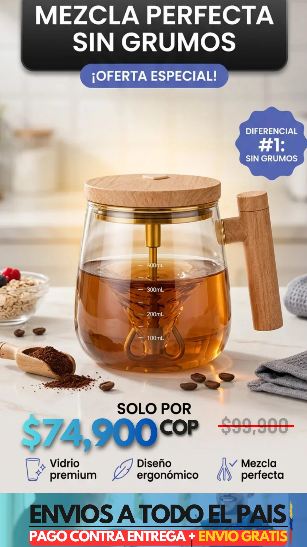 TAZA MEZCLADORA VIDRIO PREMIUM